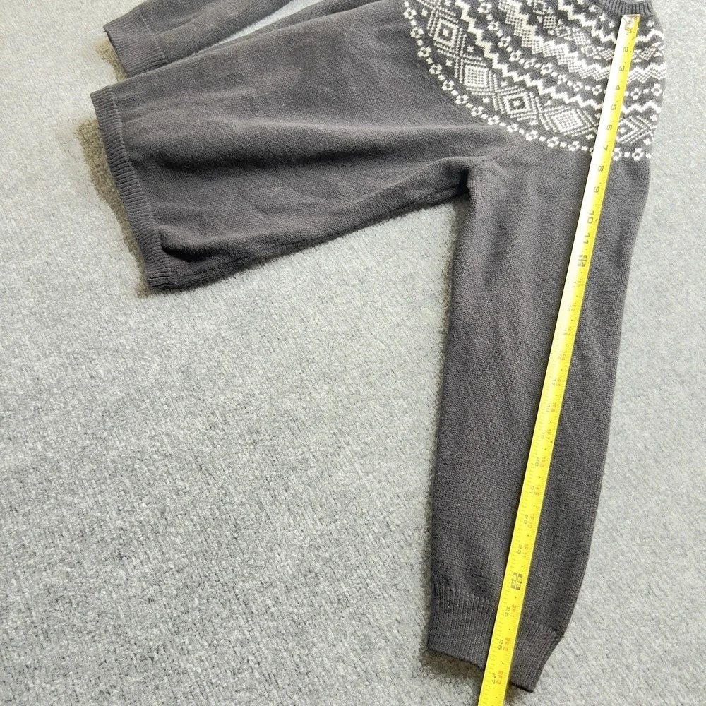 Talbots Fair Isle Style‎ Sweater Gray Green Navy Size XL Cozy Winter Knit